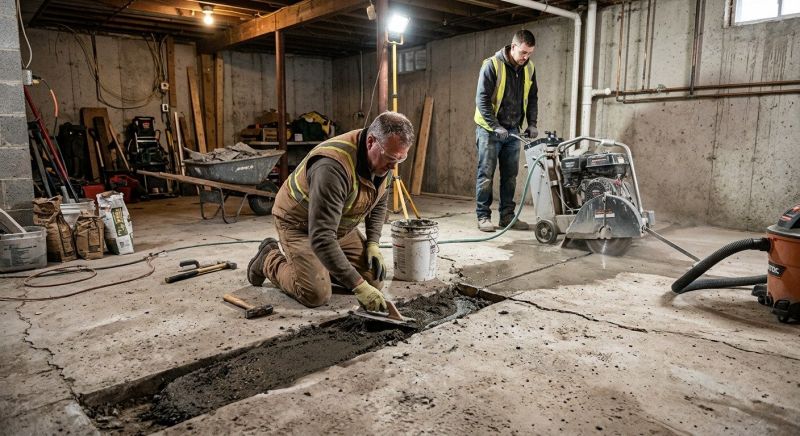 Cracked Basement Floor Repair in Elizabeth, CO